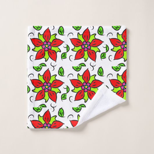 Motif floral vibrant (Gant de toilette)