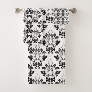 Motif Floral victorien sans couture noir blanc