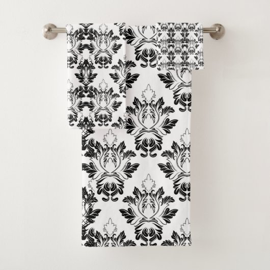 Motif Floral victorien sans couture noir blanc (En situation)