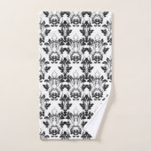 Motif Floral victorien sans couture noir blanc (Serviette à main)