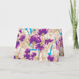 Motif floral vif avec violet et bleu f