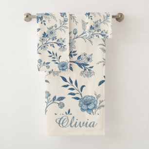 Motif floral vintage bleu