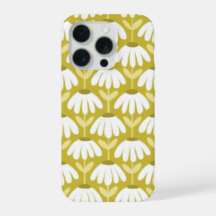 Motif floral vintage or et vert olive foncé