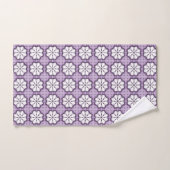 Motif floral violet et blanc (Serviette à main)