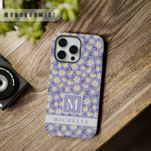 Motif floral violet pourpre blanc personnalisable