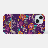 Motif floral violet rétro (Verso Horizontal)
