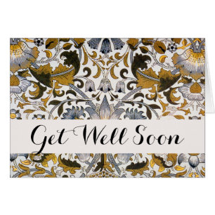 Motif floral William Morris Lodden : bleu or