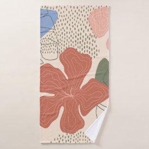 Motif fluide floral dessiné à la main, collage cré