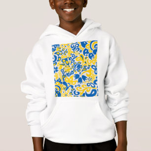 Motif folklorique aux couleurs du drapeau ukrainie