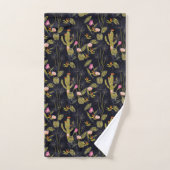 Motif foncé de cactus de nuit d'été (Serviette à main)