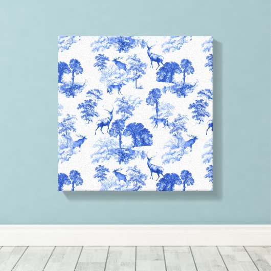 Motif forestier Blue Toile Deer Fox (Insitu (Plancher de Bois))