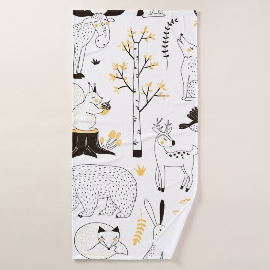 motif forestier d'automne (Serviette de bain)