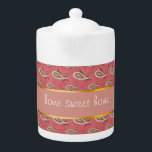 Motif Foxglove Petal Paisley<br><div class="desc">Pastel Foxglove Petal Paisley avec une bordure de Cinnamon et l'arrière - plan un corail épicé riche - riche mais sophistiqué Nous avons laissé toutes les images utilisées dans ce design personnalisable - Vous pouvez jouer avec eux à votre contenu de coeur- Cliquez sur le bouton orange 'PersonnaliserCeci' et sélectionnez...</div>