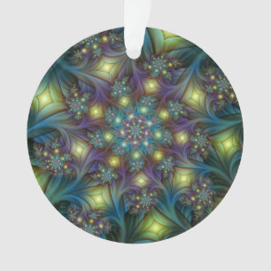 Motif fractal bleu violet moderne illuminé