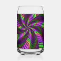 Motif fractal néon coloré énergique groovy