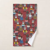 Motif frais de chat de hippie (Serviette à main)