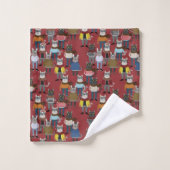 Motif frais de chat de hippie (Gant de toilette)