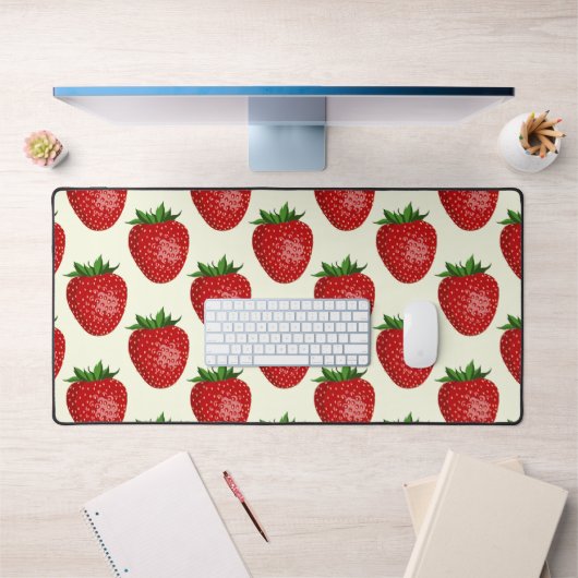 Motif Fraise, Fraises Rouges, Fruit, Feuille (Bureau 1)