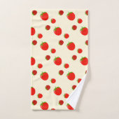Motif fraise rouge sur rose pâle (Serviette à main)