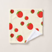 Motif fraise rouge sur rose pâle (Gant de toilette)