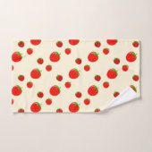 Motif fraise rouge sur rose pâle (Serviette à main)