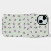 Motif Fraise Violette sur Fond Vert (Verso Horizontal)