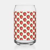 Motif fraises, fraises rouges, fruits, feuilles (Recto)