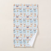 Motif français mignon Bulldog Pastel (Serviette à main)