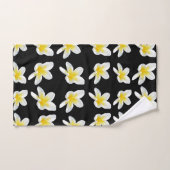 Motif Frangipani Jaune Et Noir, (Serviette à main)