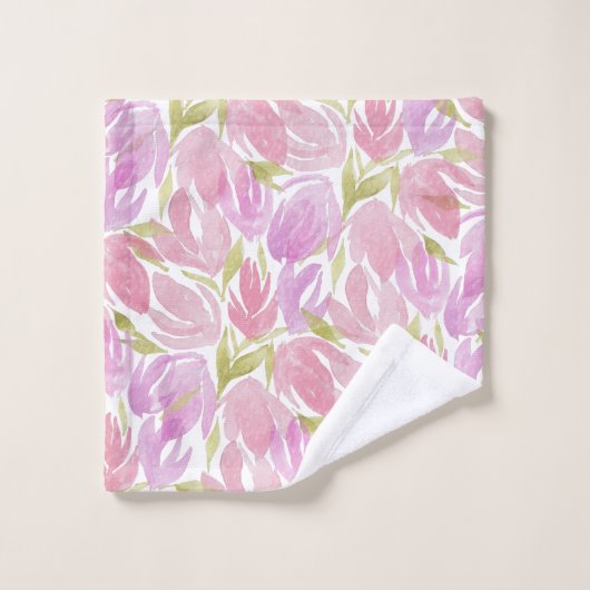 Motif Fuchsia rose violet d'aquarelle (Gant de toilette)