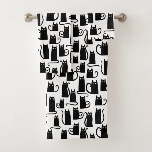 Motif Fun Chat Noir et Blanc (En situation)