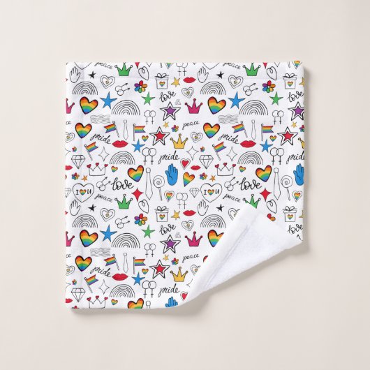 Motif Gay pride Doodle (Gant de toilette)