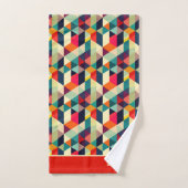 motif géométrique 3D RETRO Nom monographique (Serviette à main)
