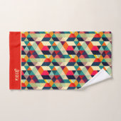 motif géométrique 3D RETRO Nom monographique (Serviette à main)