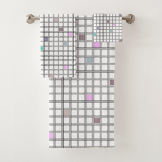 Motif géométrique À damiers multicolore (En situation)