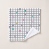 Motif géométrique À damiers multicolore (Gant de toilette)
