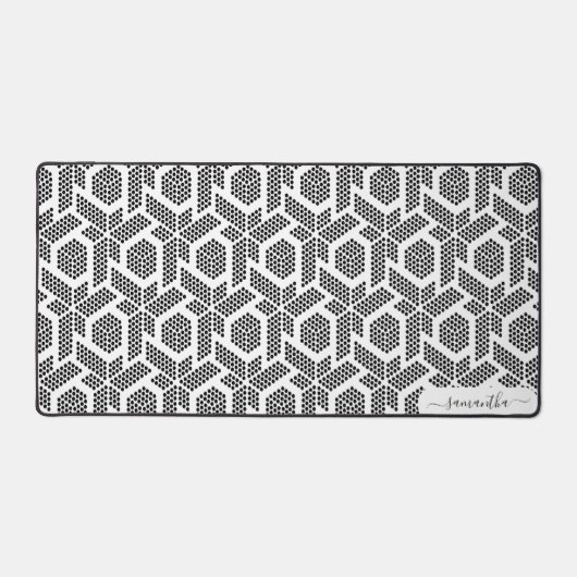 Motif géométrique à points blancs en noir (Recto)