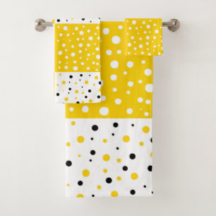 Motif géométrique à points Polka noir et blanc