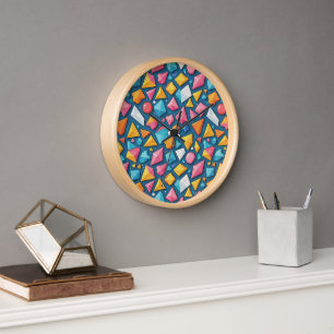 Motif géométrique abstrait 16 - Horloge murale