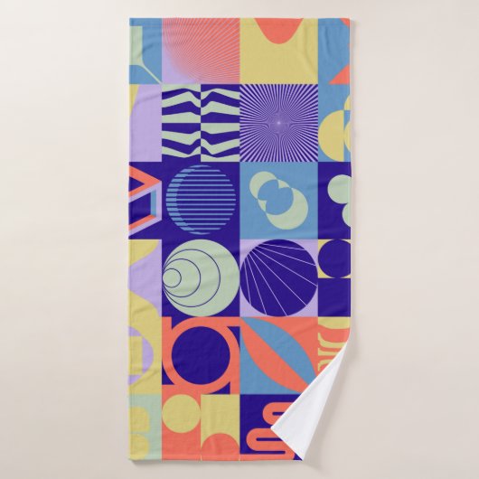 motif géométrique Abstrait aux formes simples (Serviette de bain)