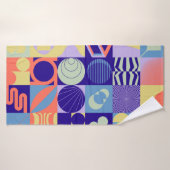motif géométrique Abstrait aux formes simples (Serviette de bain)