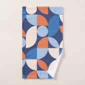 Motif géométrique Abstrait bleu orange (Serviette à main)