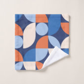 Motif géométrique Abstrait bleu orange (Gant de toilette)