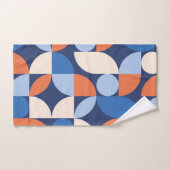 Motif géométrique Abstrait bleu orange (Serviette à main)