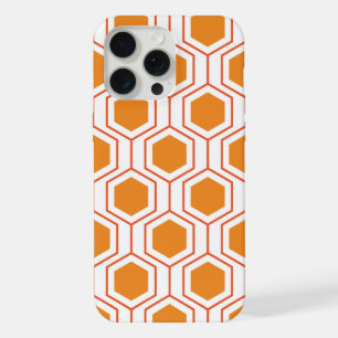 Motif géométrique abstrait d'hexagone en orange et