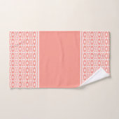 Motif géométrique Abstrait Gras Apricot et Blanc (Serviette à main)