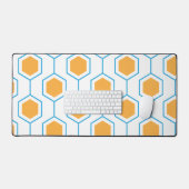 Motif géométrique abstrait Hexagon en bleu orange (Clavier et souris)