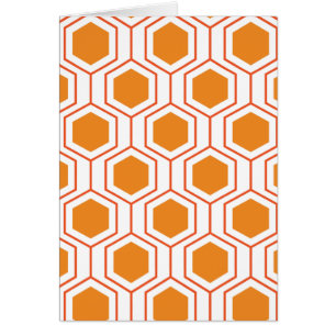Motif géométrique abstrait hexagonal en orange et