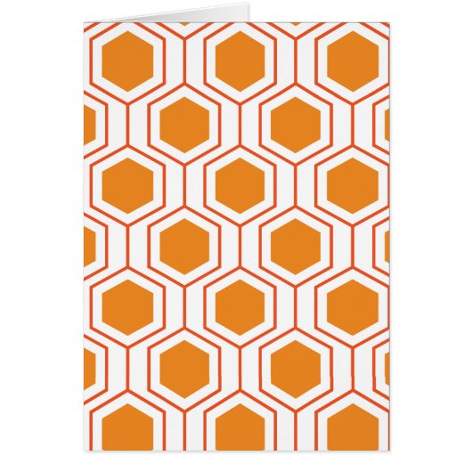 Motif géométrique abstrait hexagonal en orange et (Devant)