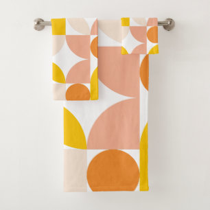 Motif géométrique Abstrait Pêche orange jaune
